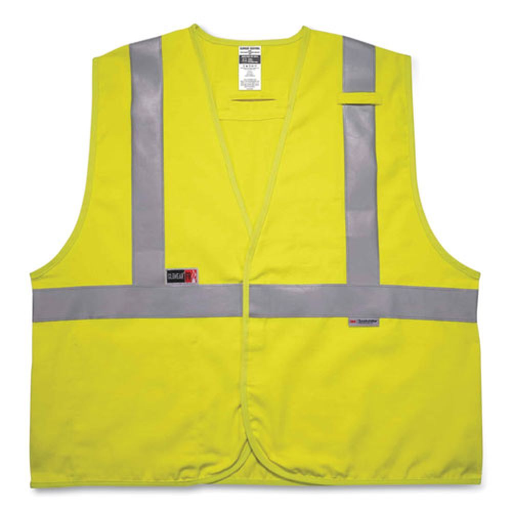 Ergodyne Glowear 8261frhl Large And Extra Large Lime Class 2 Dual Compliant Fr Hook And Loop Safety Vest