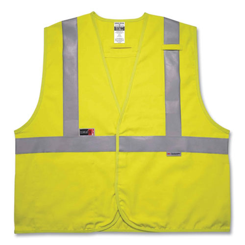 Ergodyne Glowear 8261frhl 2x Large And 3x Large Lime Class 2 Dual Compliant Fr Hook And Loop Safety Vest
