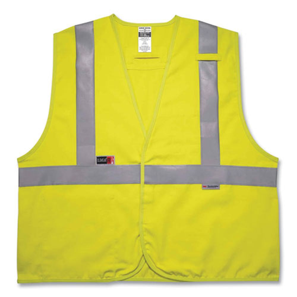 Ergodyne Glowear 8261frhl 4x Large And 5x Large Lime Class 2 Dual Compliant Fr Hook And Loop Safety Vest