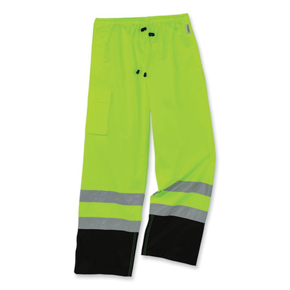 Ergodyne Glowear 8915bk X-large Lime Class E Hi-vis Rain Pants Black Bottom
