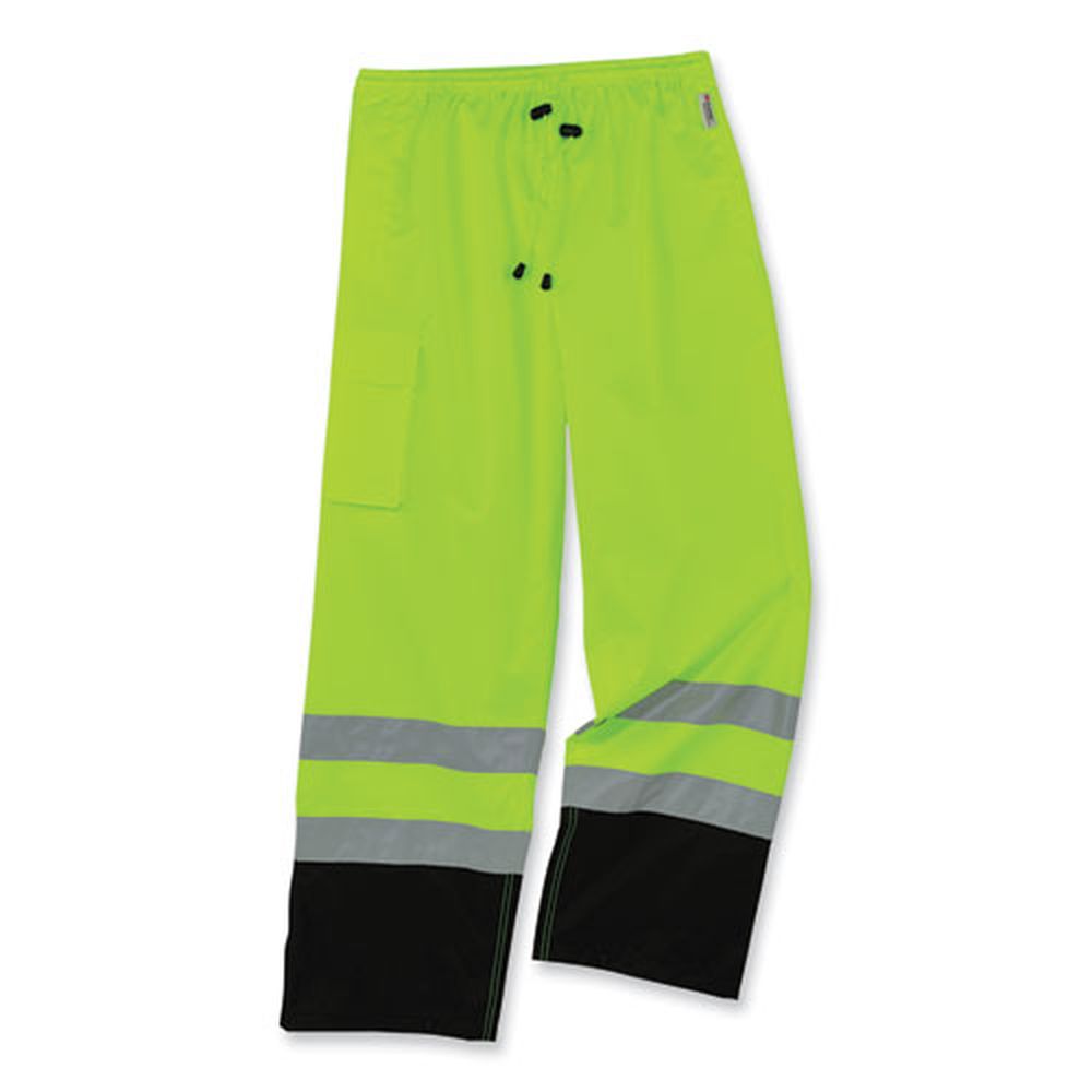 Ergodyne Glowear 8915bk 2x-large Lime Class E Hi-vis Rain Pants Black Bottom