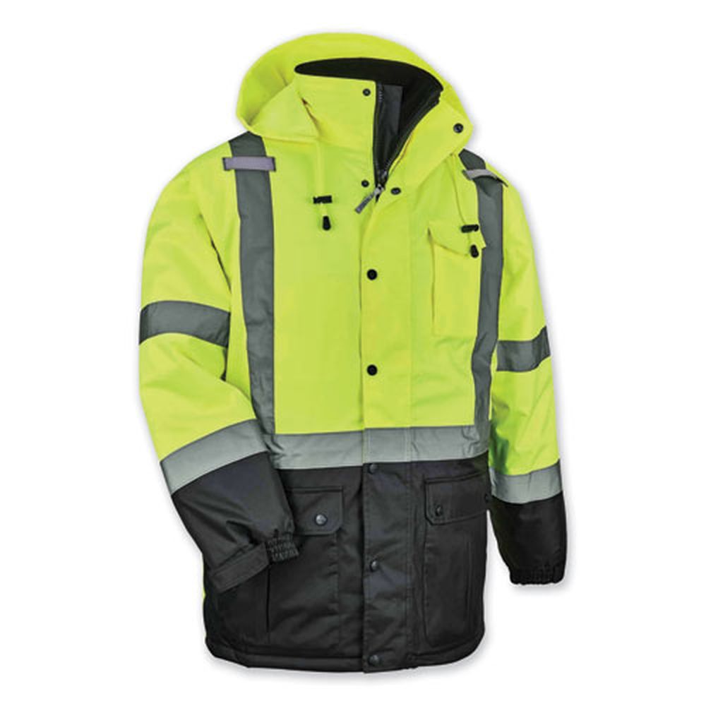ergodyne GloWear 8384 4X Large Lime Class 3 Hi-Vis Quilted Thermal Parka