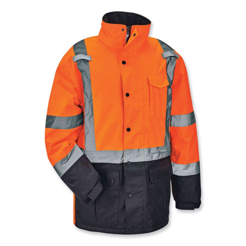ergodyne GloWear 8384 2X Large Orange Class 3 Hi-Vis Quilted Thermal Parka