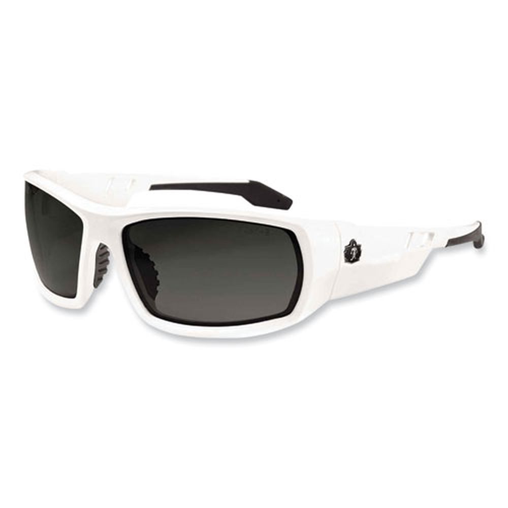 Ergodyne Skullerz Odin Safety Glasses With White Nylon Impact Frame And Polarized Smoke Polycarbonate Lens