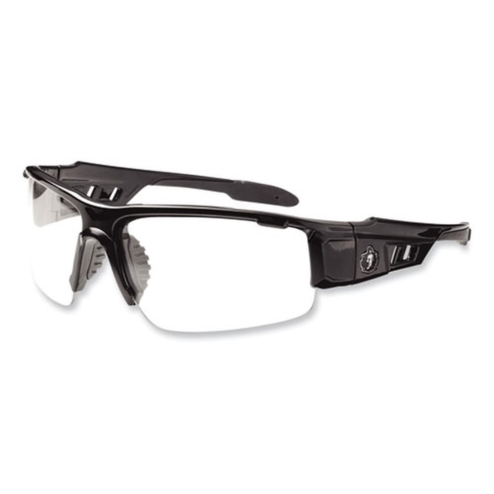 Ergodyne Skullerz Dagr Safety Glasses With Black Nylon Impact Frame And Anti Fog Clear Polycarbonate Lens