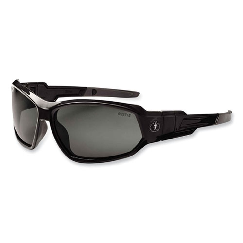 Ergodyne Skullerz Loki Safety Glasses Or Goggles With Black Nylon Impact Frame And Polarized Smoke Polycarbonate Lens