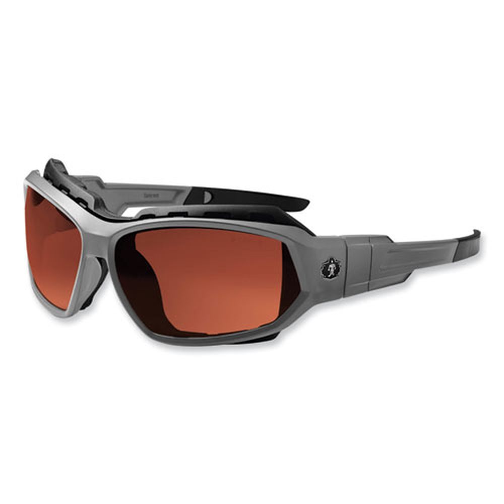 Ergodyne Skullerz Loki Safety Glasses Goggles With Gray Nylon Impact Frame And Polarized Copper Polycarbonate Lens