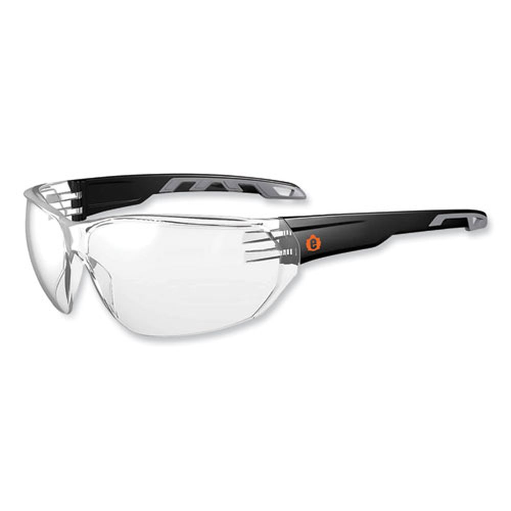 Ergodyne Skullerz Vali Frameless Safety Glasses With Matte Black Nylon Impact Frame And Clear Polycarbonate Lens