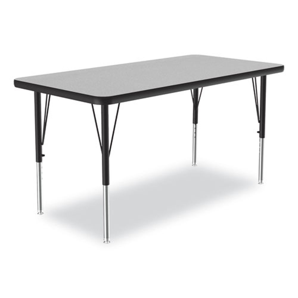 Correll Granite Top Black Legs Rectangular Adjustable Activity Table, 48 X 24 X 19 To 29 Inch -- 4 Per Case