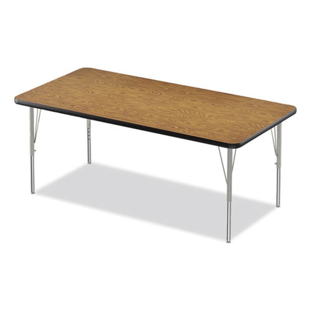 Correll Med Oak Top Black Legs Rectangular Adjustable Activity Table, 60 X 30 X 19 To 29 Inch -- 4 Per Case