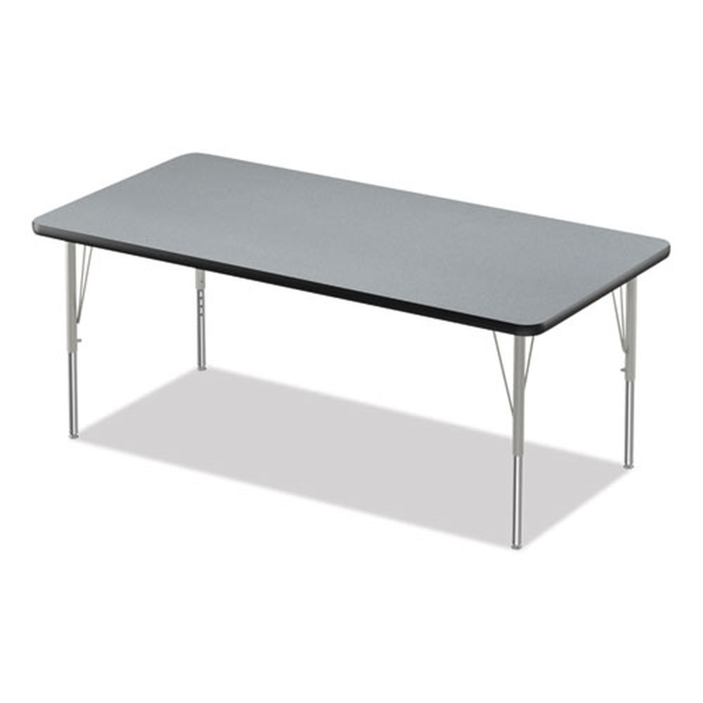 Correll Granite Top Black Legs Rectangular Adjustable Activity Table, 60 X 30 X 19 To 29 Inch -- 4 Per Case