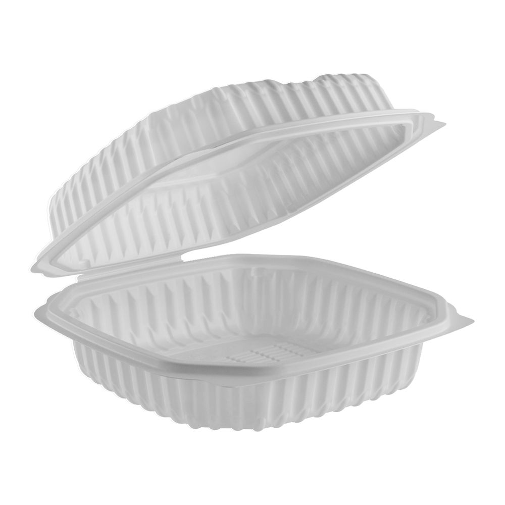 Anchor Packaging Natures Best MFPP Microwavable 1 Compartment Natural Hinged Container with Lid, 9 x 9 inch -- 120 per case