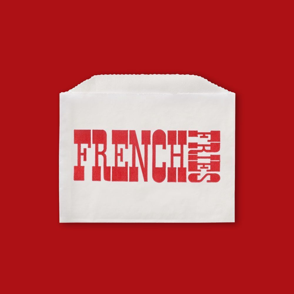 Fischer White With Red Printed French Fry Bag, 4 1/2 X 3 1/2 Inch -- 2000 Per Case