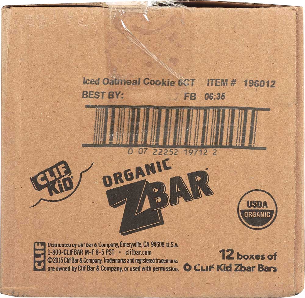 Clif Kids Zbar Organic Iced Oatmeal Cookie Energy Snack Bar, 1.27 Ounce --  54 per case