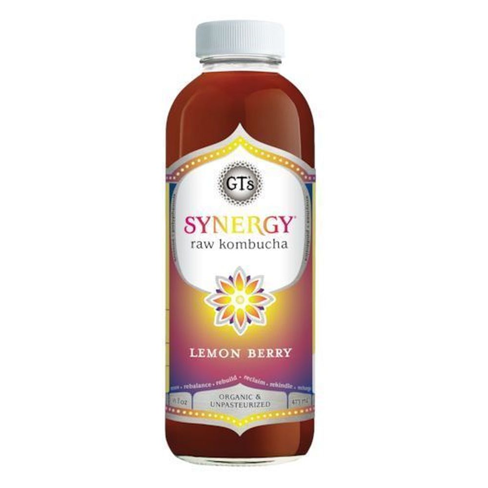 Gt's Synergy Lemon Berry Raw Kombucha, 16 Fluid Ounce -- 6 Per Case
