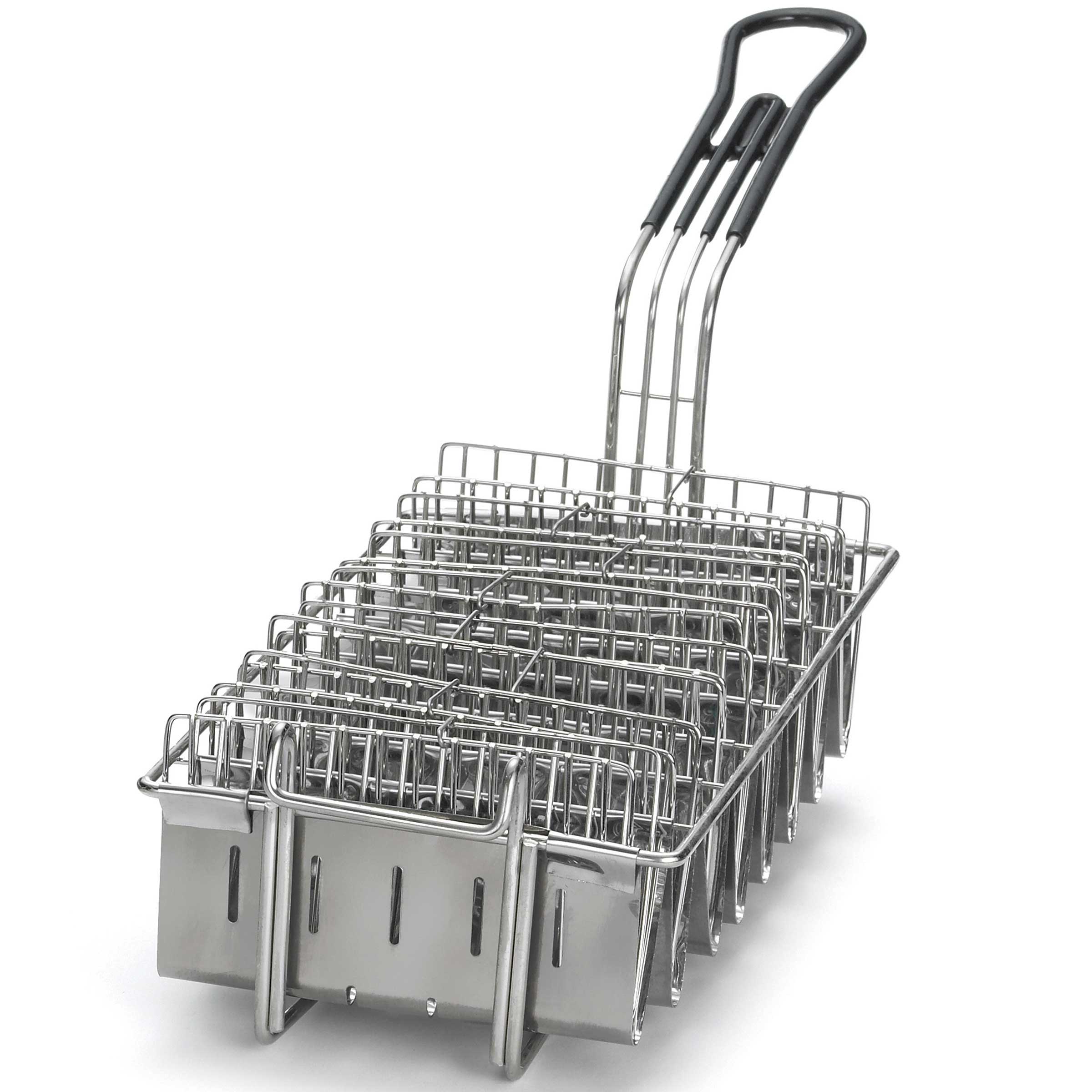Tablecraft Nickel Plated 8 Slot Taco Fry Basket, 22.25 X 6.5 X 7.625 Inch
