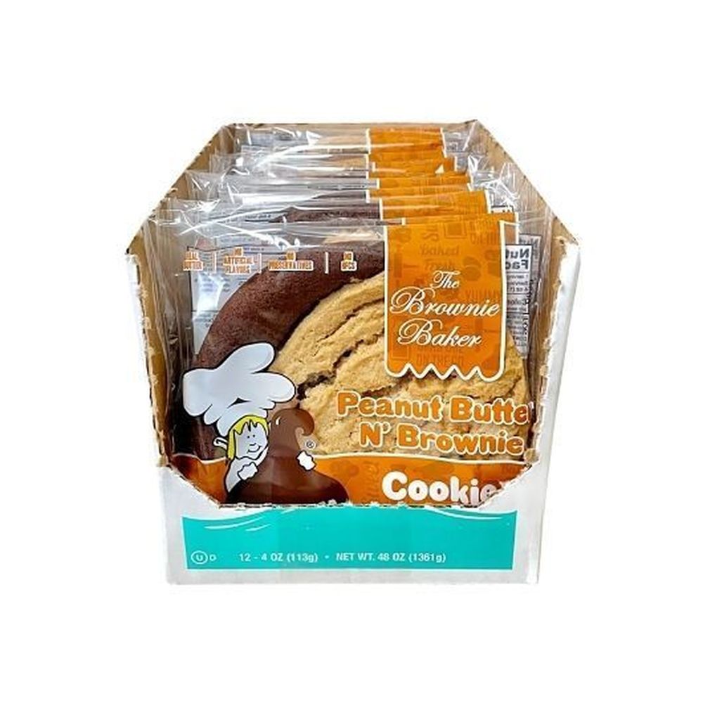 The Brownie Baker Peanut Butter N Brownie Cookie, 4 Ounce -- 12 Per Case
