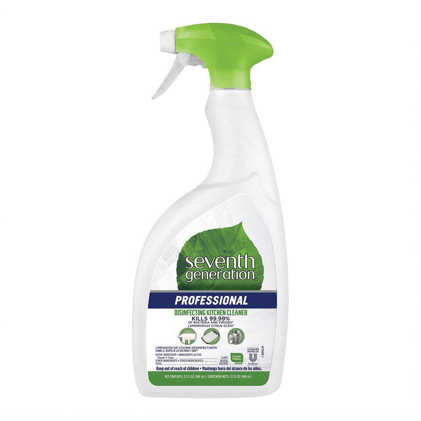 Single Seventh Generation Pro Disinfecting Kitchen Cleaner Spray, Biodegradable, Lemongrass Citrus Scent, 32 Fluid Ounce