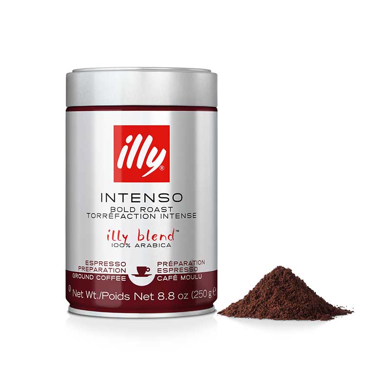 Illy Ground Espresso Intenso Coffee, Dark Roast, 8.8 Ounce -- 6 Per Case