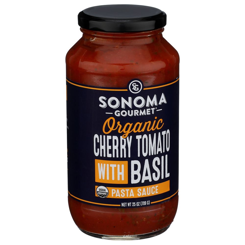 Sonoma Gourmet Organic Cherry Tomato With Basil Pasta Sauce, 25 Ounce -- 6 Per Case