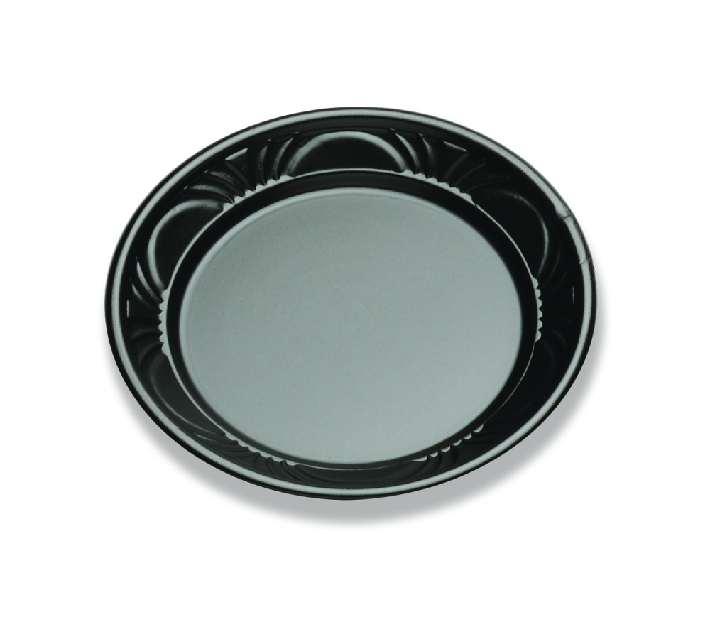 D&w Fine Pack Plastic Black High Gloss Plate, 6 Inch -- 1000 Per Case