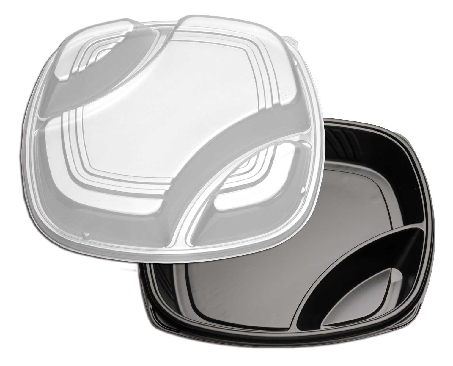 D & W Fine Pack Deep 3 Compartment Polystyrene Form Tray, 16 Inch -- 50 Per Case