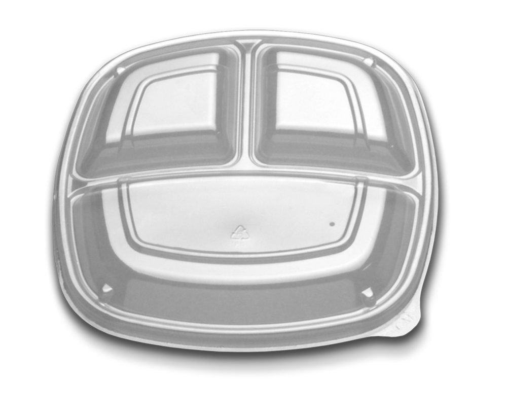 Forum Clear Plastic 3 Compartment Dome Lid Only, 9 Inch -- 300 Per Case