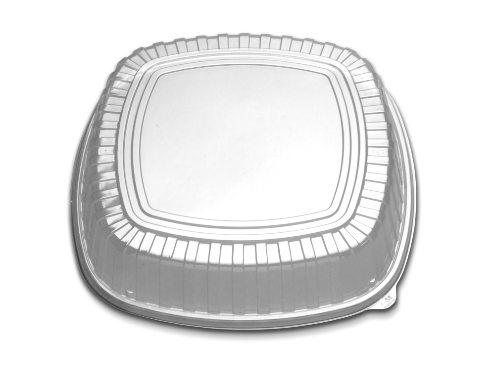 D & W Fine Pack Lid, Tray 16 High Dome Plastic Clear Forum -- 50 Per Case