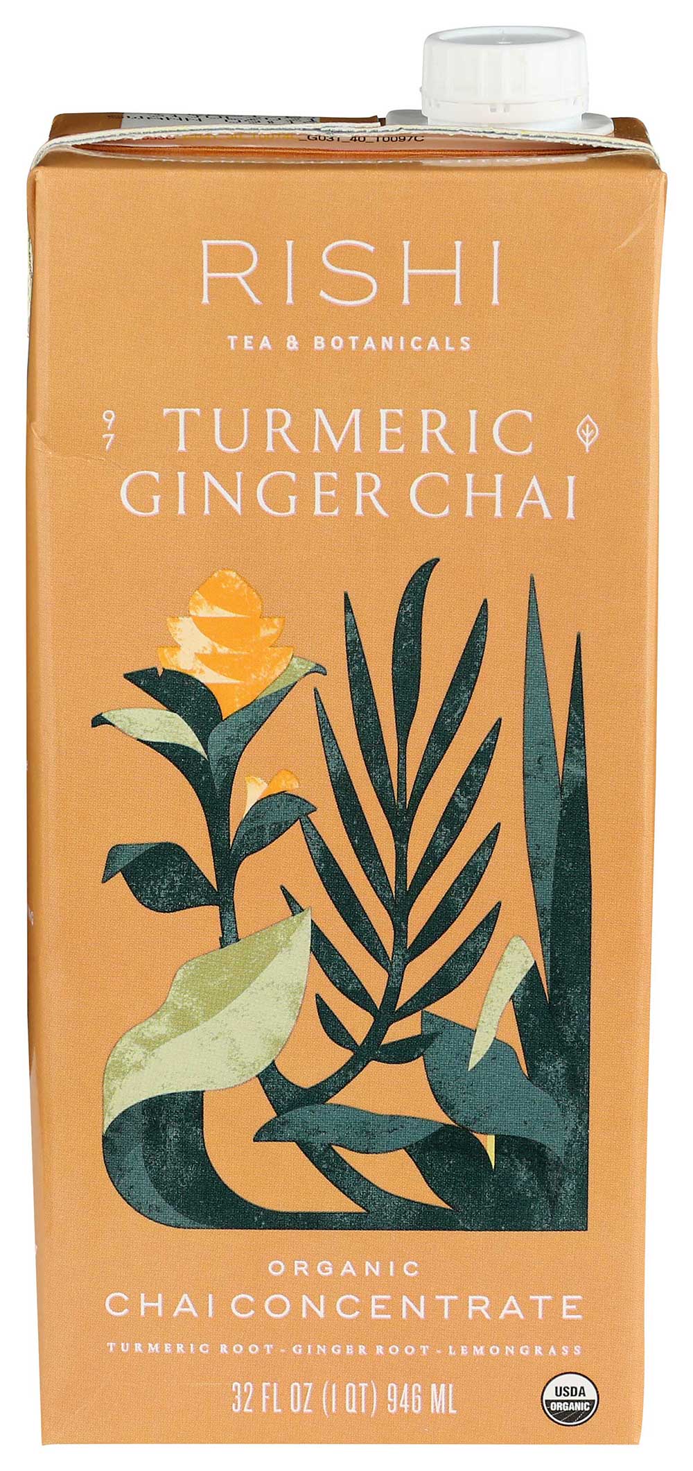 Rishi Organic Turmeric Ginger Chai Concentrated Tea, 32 Fluid Ounce -- 12 Per Case