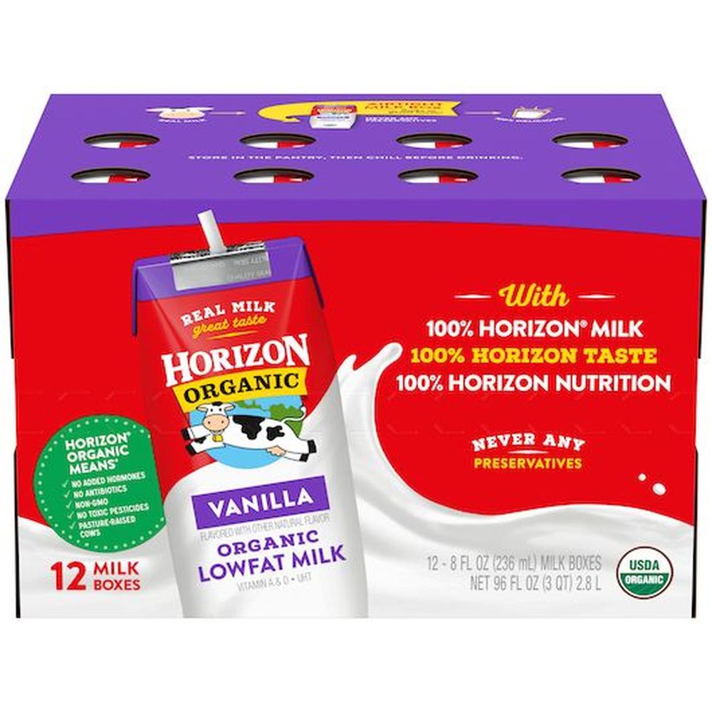 【楽ギフ_のし宛書】 Horizon Organic 1 Percent Low Fat Vanilla Milk, 8 Fluid Ounce Aseptic Box  -- 12 per case その他