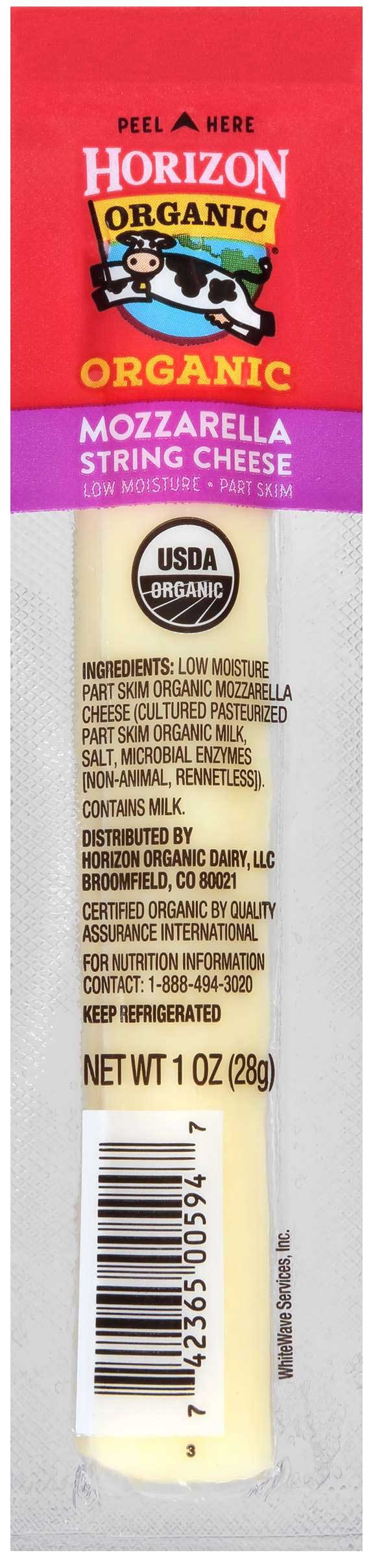 Horizon Organic Mozzarella String Cheese Case FoodServiceDirect