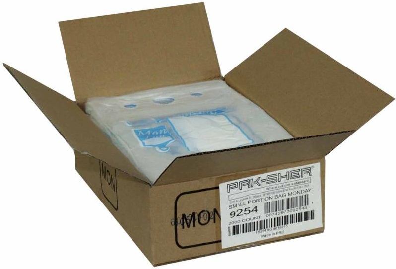 Pak Sher Monday Small Portion Bag, 6.375 x 7 inch 2000 per case.