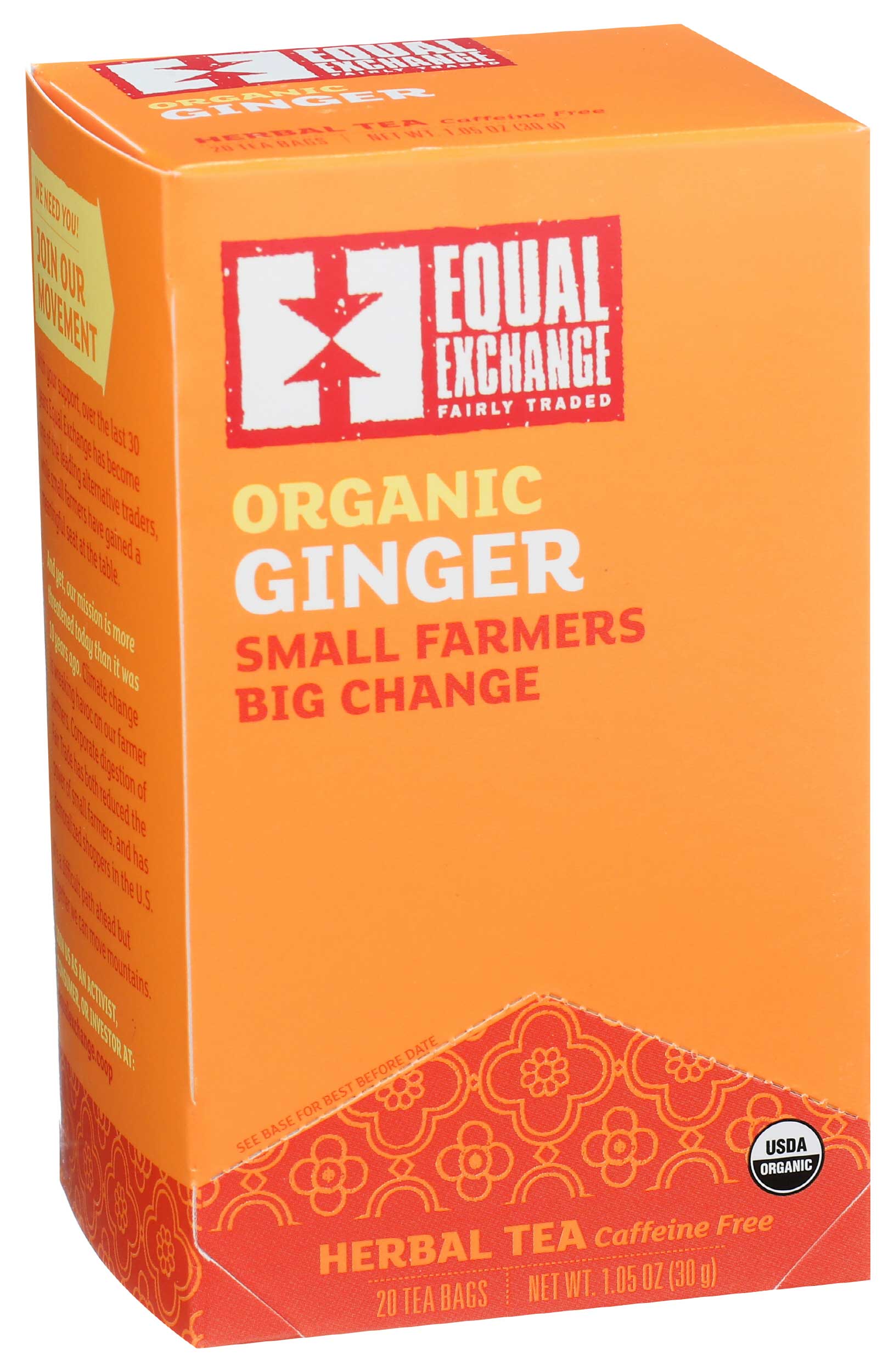 Equal Exchange Organic Ginger Herbal Tea, 20 tea bags -- 6 per case