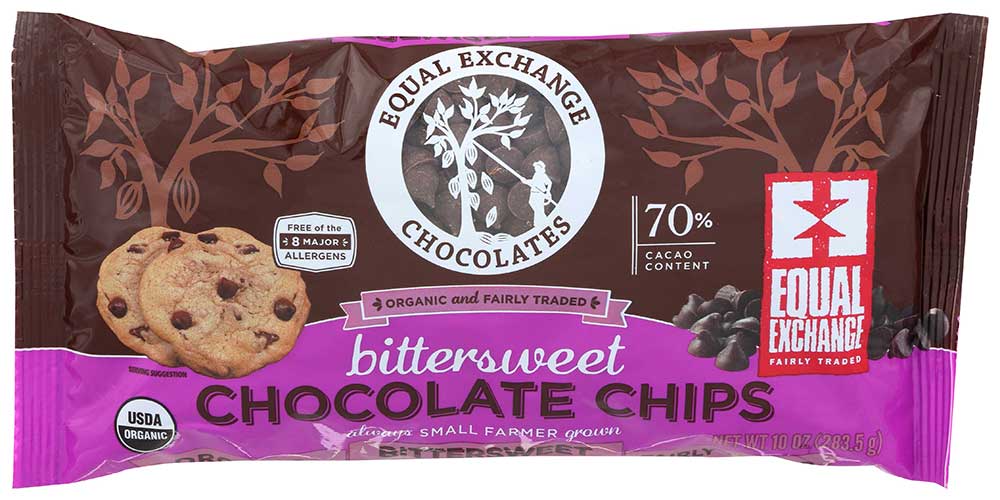 Equal Exchange Organic Bittersweet Dark Chocolate Chips, 10 Ounce -- 12 Per Case