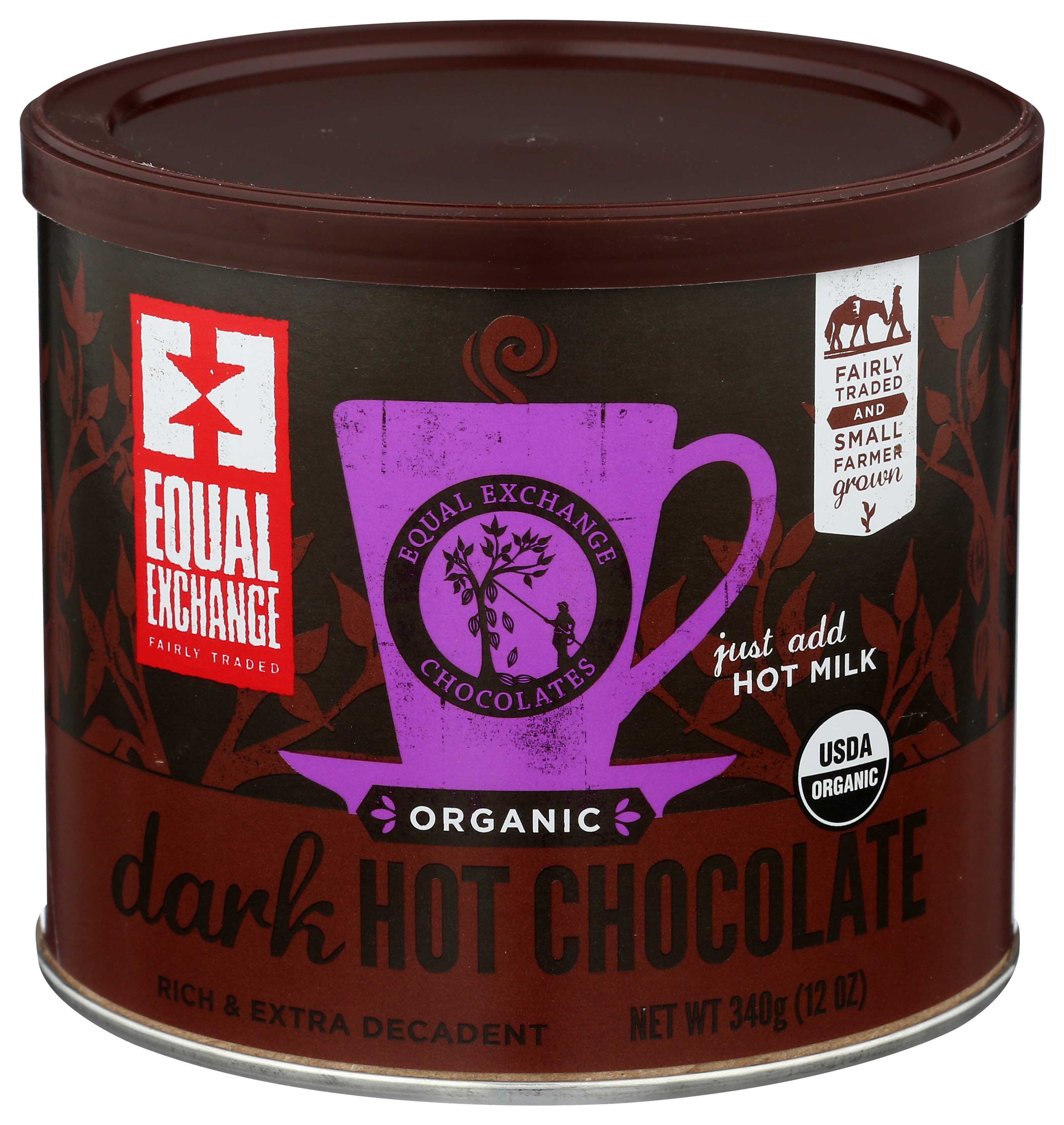 Equal Exchange Organic Dark Hot Chocolate, 12 Ounce -- 6 Per Case