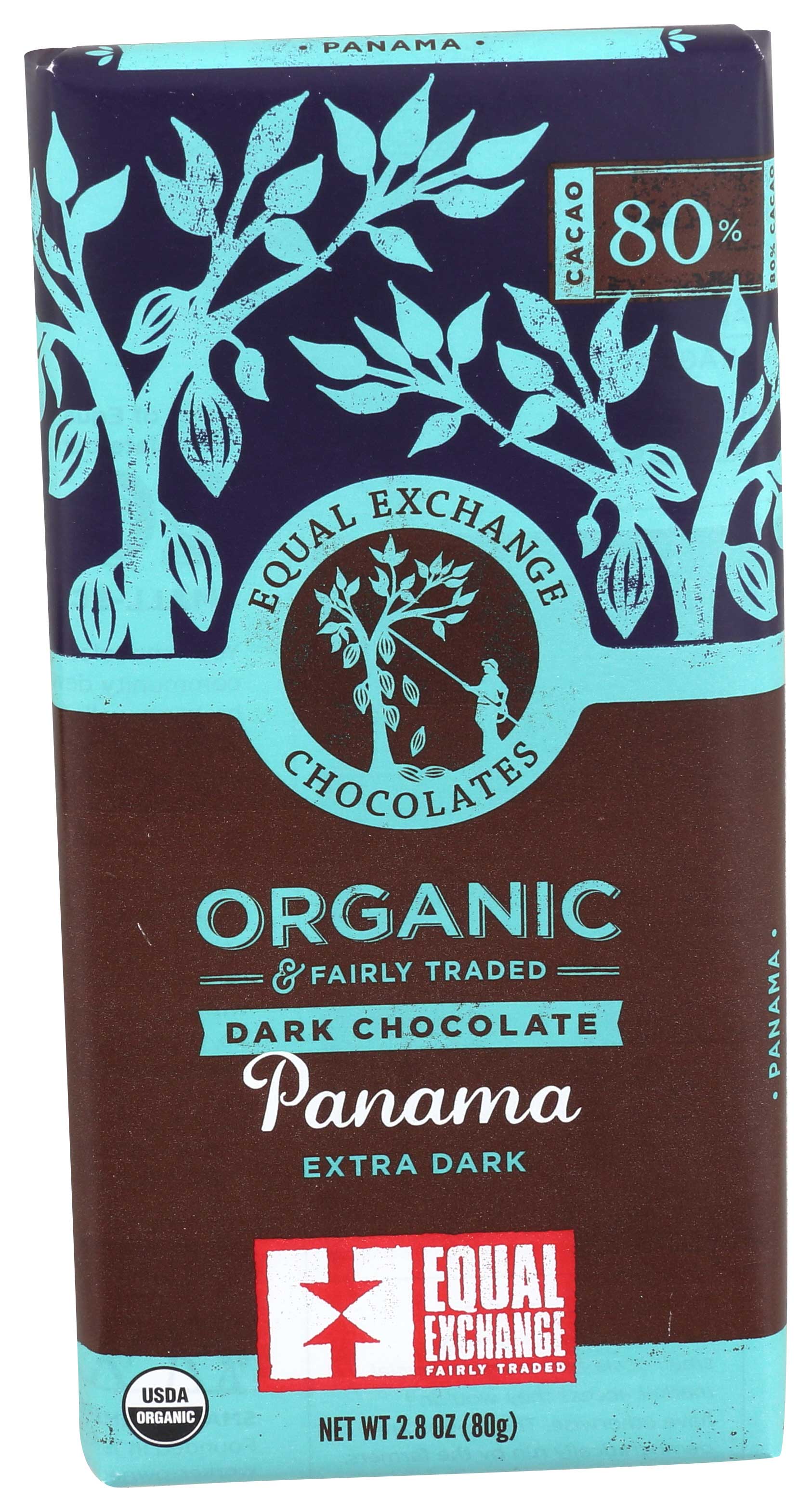 Equal Exchange Organic Panama Extra Dark Chocolate Bar, 2.8 Ounce -- 12 Per Case