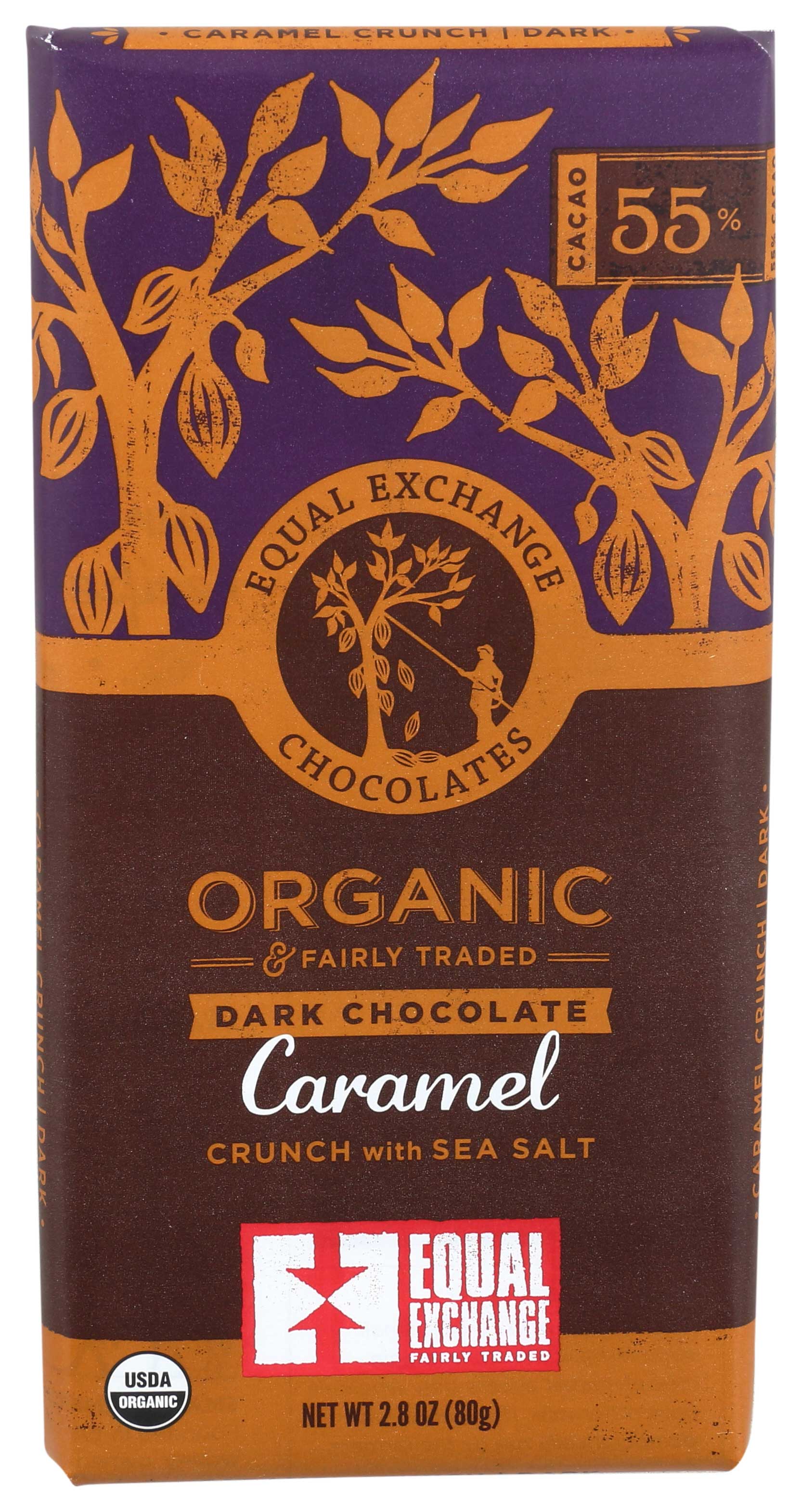 Equal Exchange Organic Caramel Crunch Dark Chocolate Bar, 2.8 Ounce -- 12 Per Case