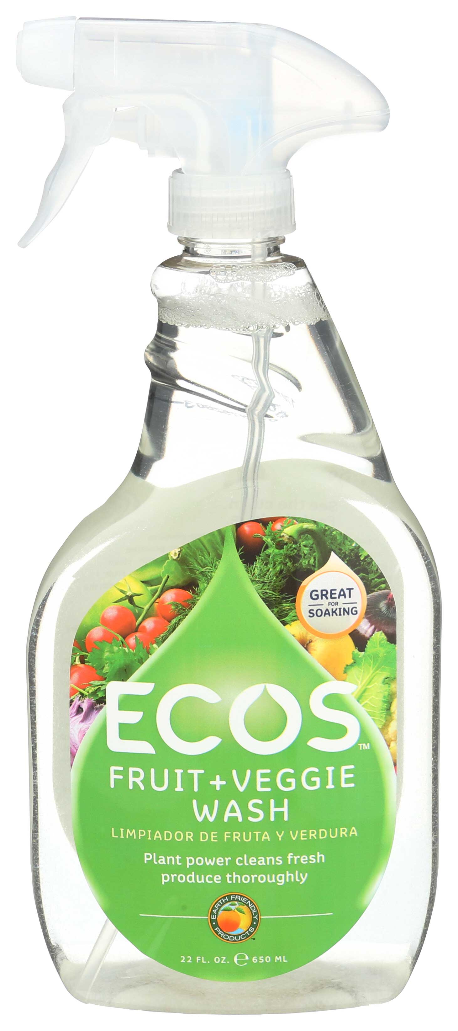 Ecos Fruit Plus Veggie Wash, 22 Fluid Ounce Spray 6 per case