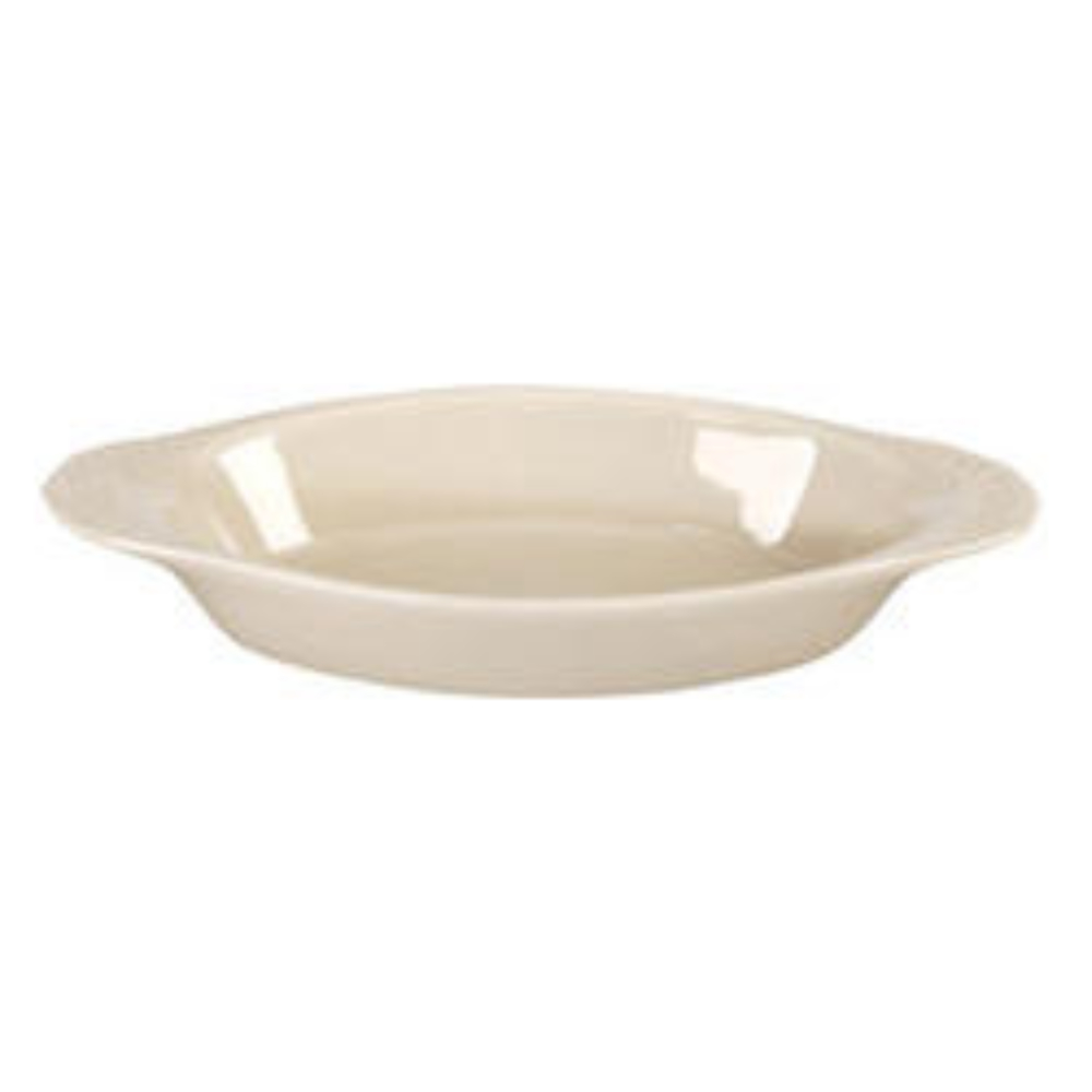 Vertex China Buckingham Undecorated American White Wide Rim Rolled Edge Oval Welsh Rarebit, 15 Ounce -- 24 Per Case