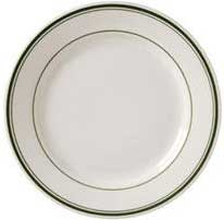 Del Mar Green American White Plate, 9.75 Inch -- 24 Per Case