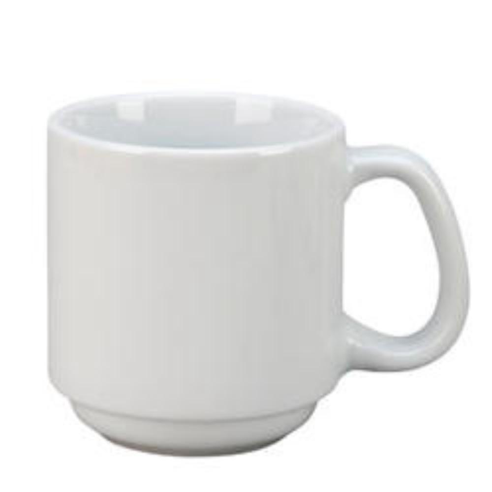 Vertex China Argyle Undecorated Porcelain White Stackable Summit Mug, 8 Ounce -- 36 Per Case