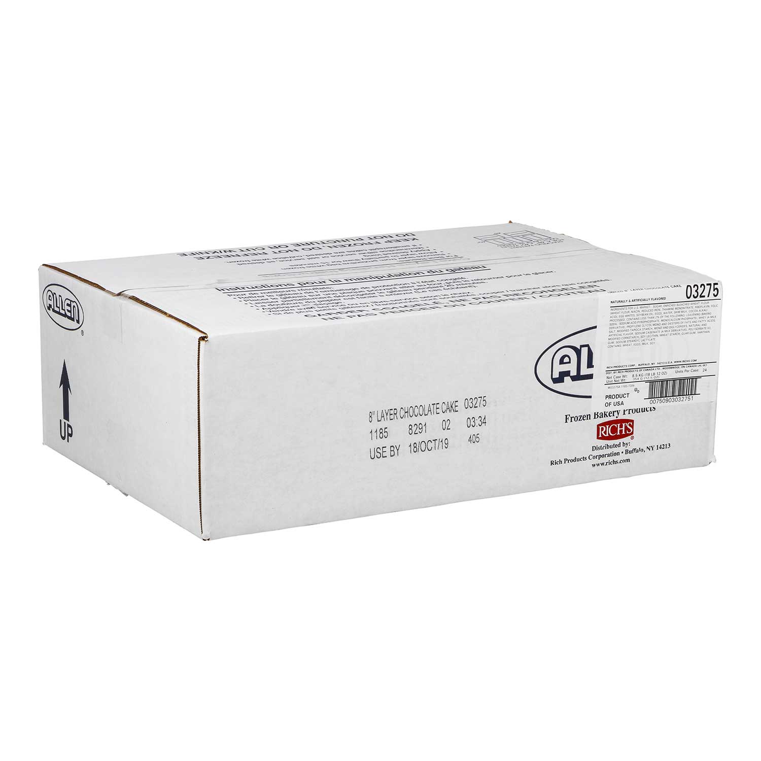 Rich's Jwa Uniced Round Chocolate Cake, 12 Ounce -- 24 Per Case