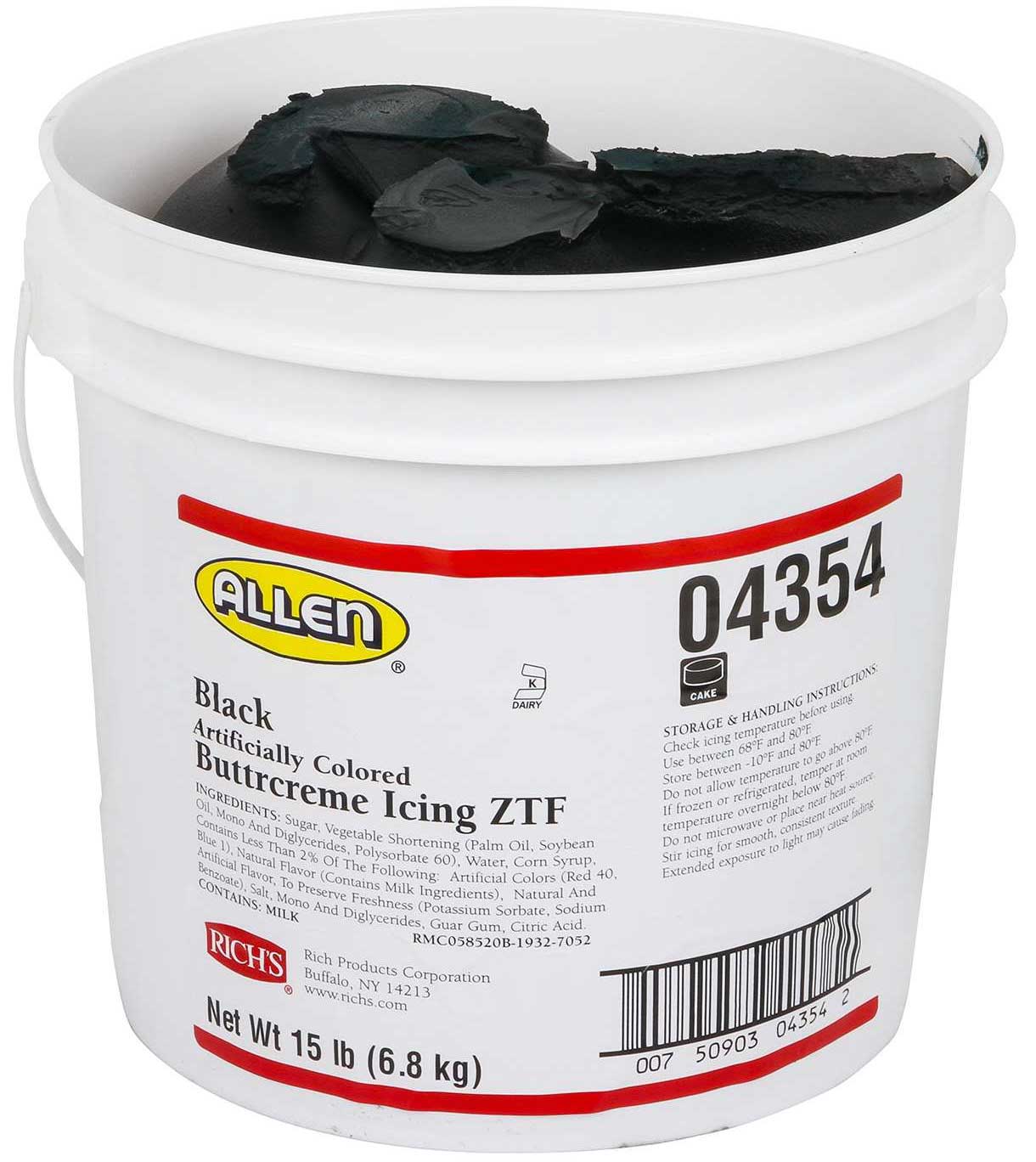 Allen Black Zero Trans Fat Buttercreme Icing, 15 Pound