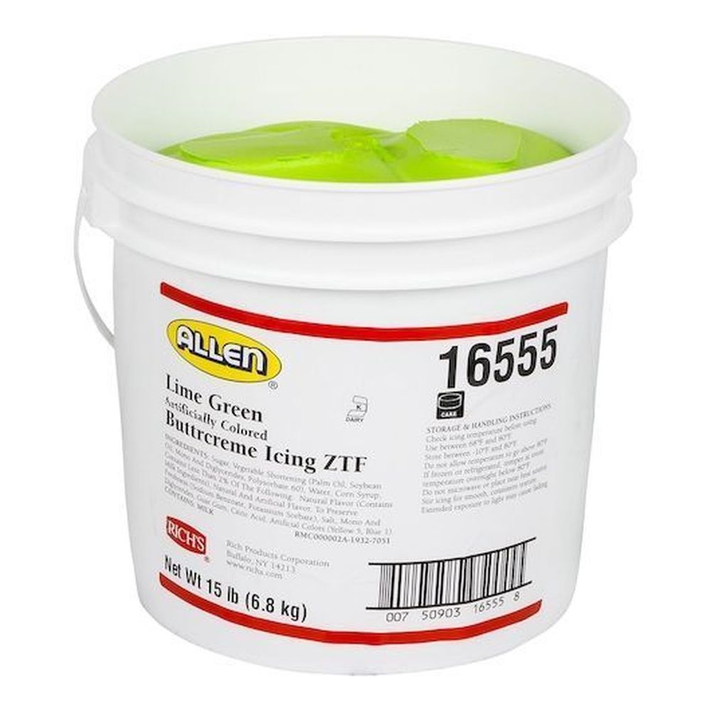 Allen Lime Green Buttercreme Icing, 15 Pound