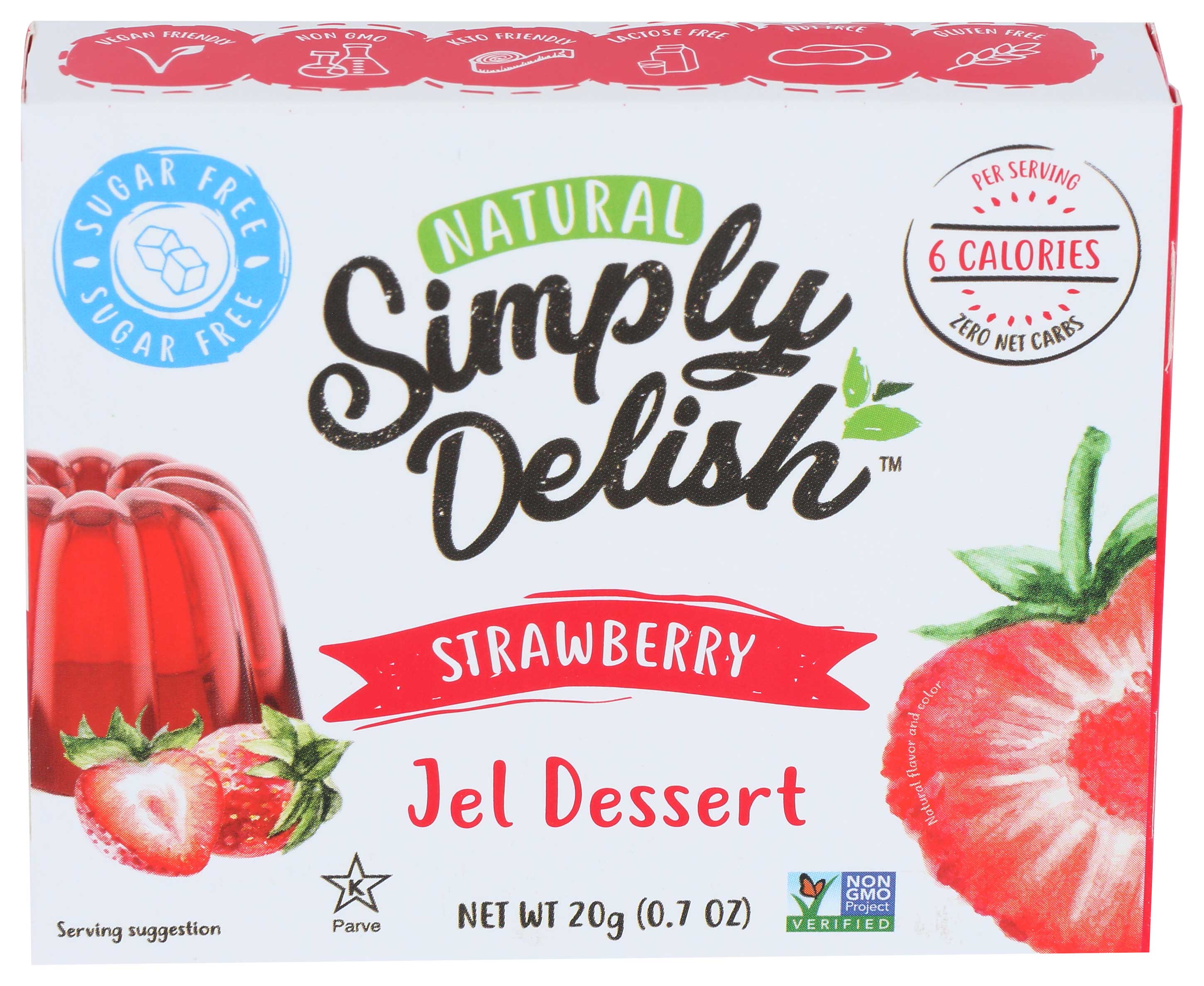 Simply Delish Strawberry Jel Dessert, 0.7 Ounce -- 6 Per Case