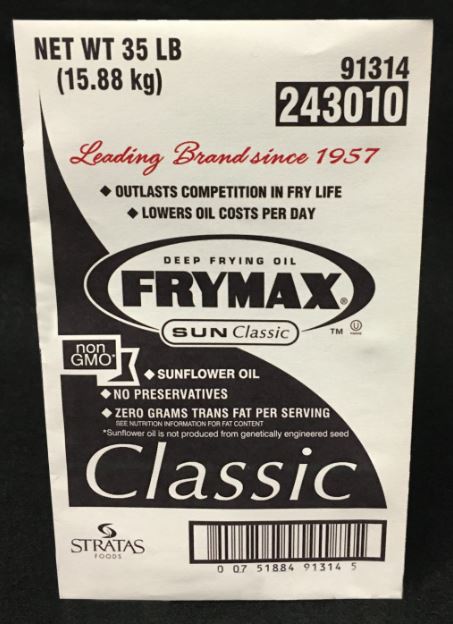 Frymax Classic Sunflower Frying Oil, 35 Pound