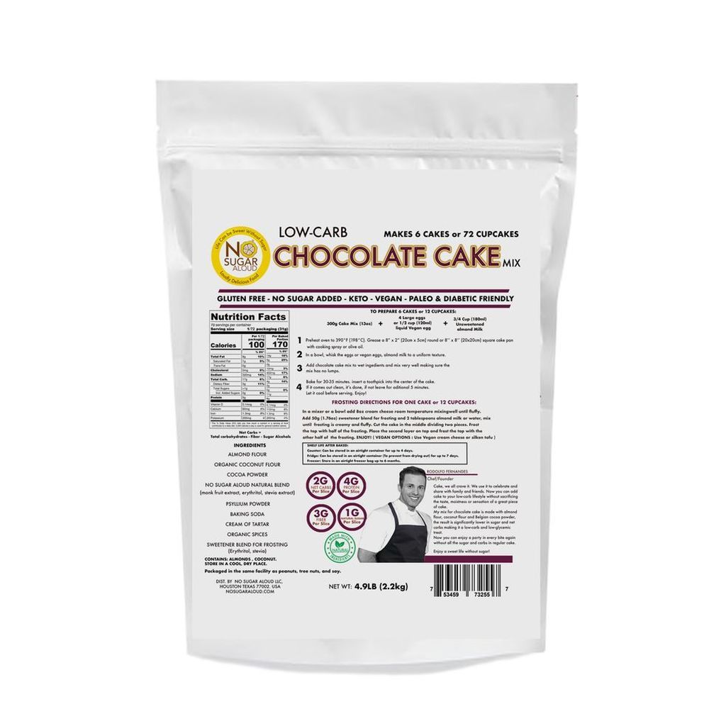 No Sugar Aloud Low Carb Chocolate Cake Mix, 4.90 Pound