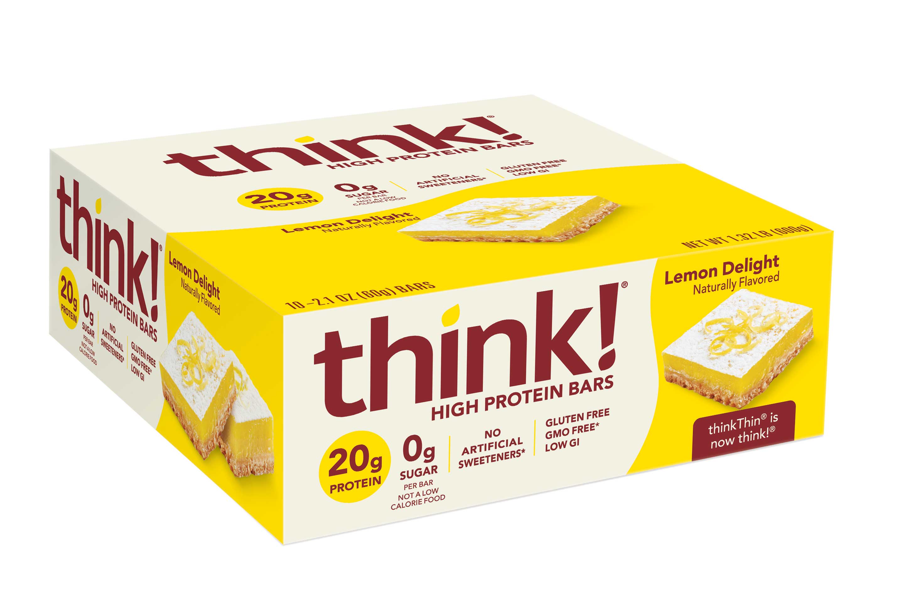 Think Thin Lemon Delight Bar, 2.1 Ounce -- 120 per case.