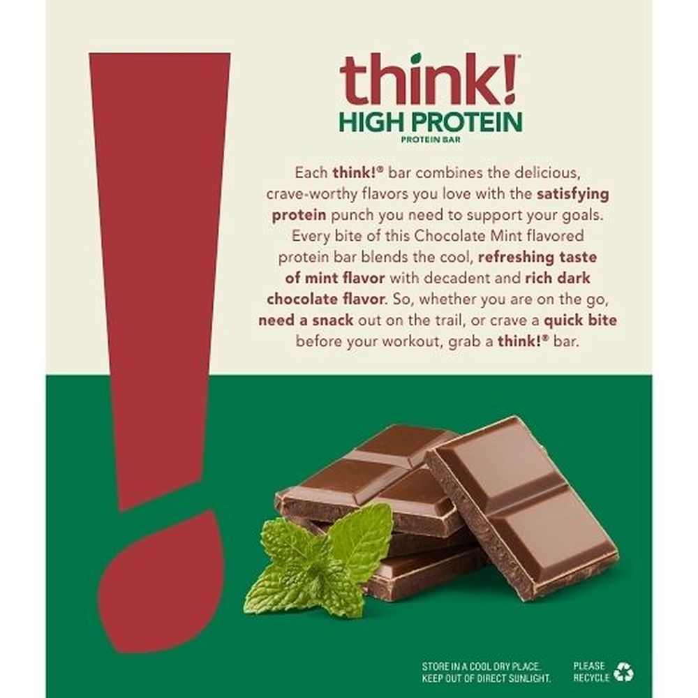 Thinkthin Chocolate Mint High Protein Bar, 0.66 Pound -- 6 Per Case