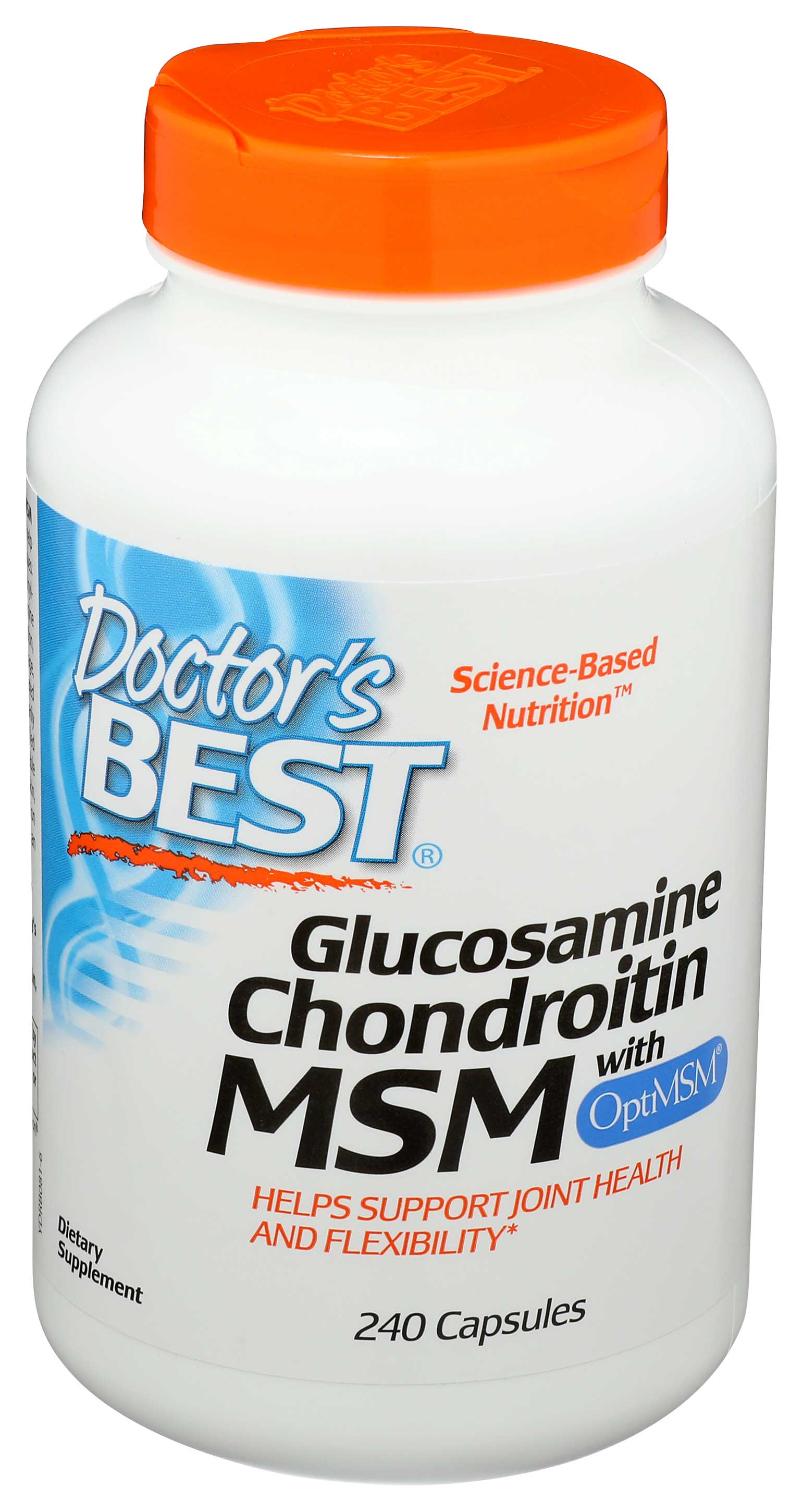 Doctor's Best Glucosamine Chondroitin Msm With Optimsm Capsules, 240 Count